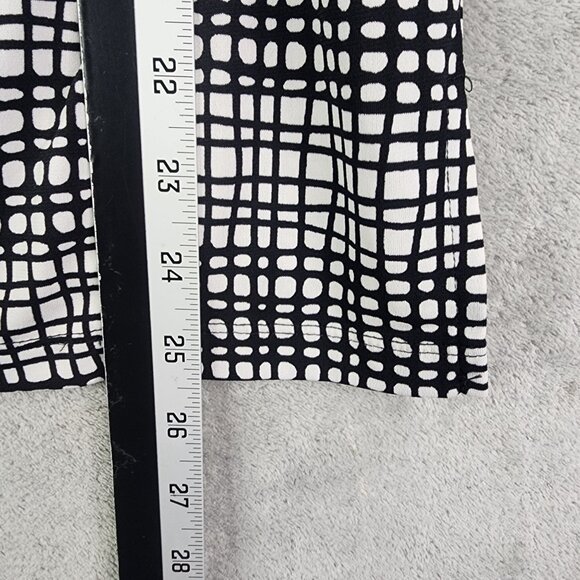 Women's Black & White Worthington Sleeveless V-Neck Top Zip-Front Size L - Picture 11 of 12